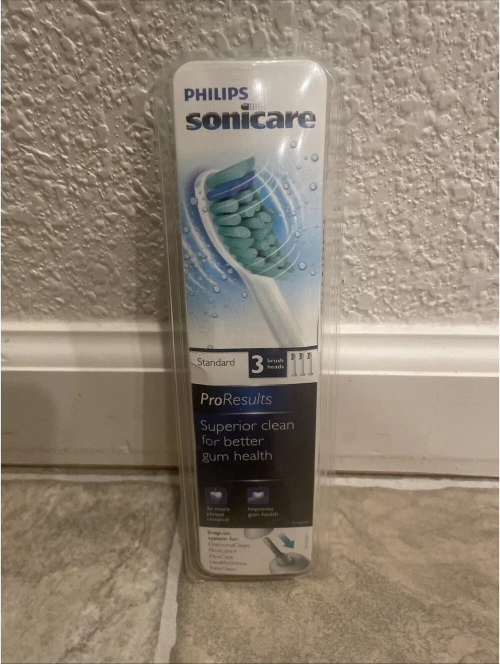 Philips Sonicare 3 Pack ProResults Brush Heads Diamond Clean Toothbrush HX6013